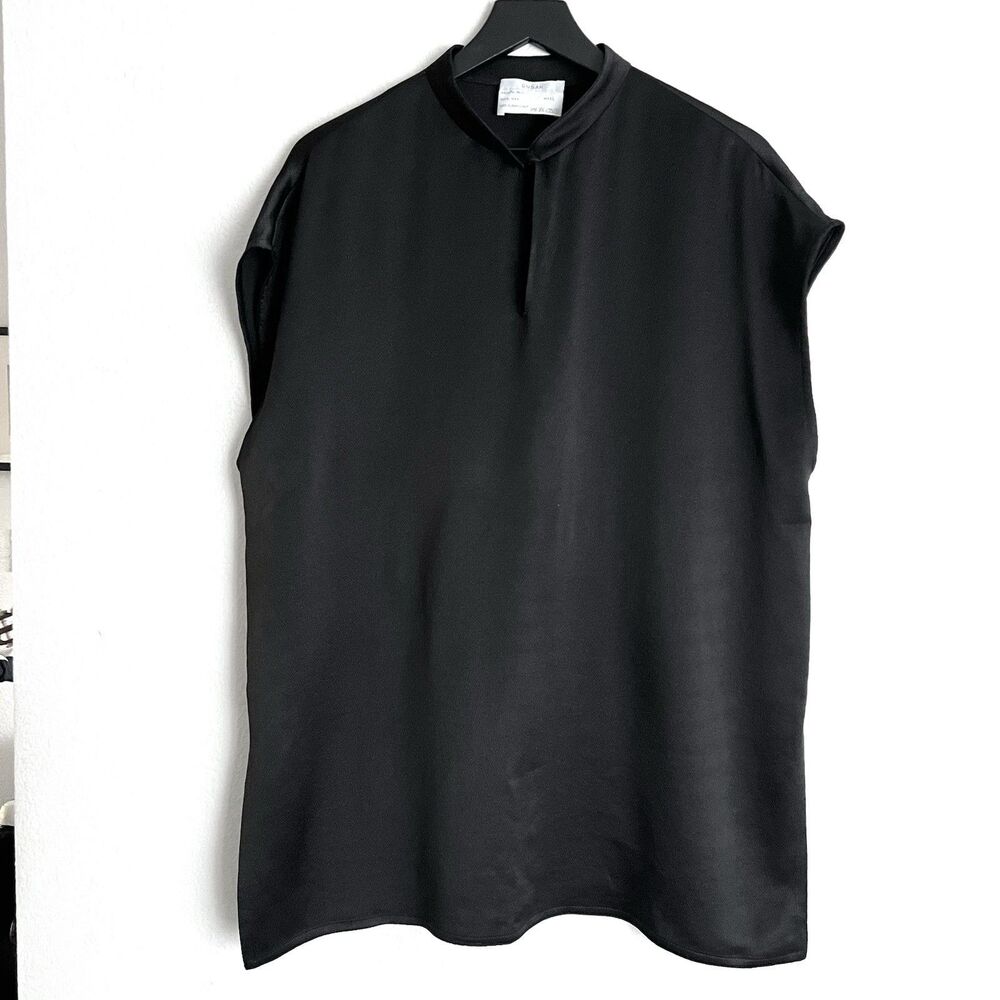 Dusan Womens 100% Silk Sleeveless Top Size L Black
